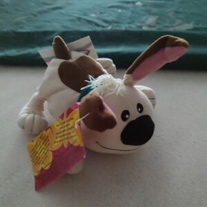Retired Disney Mulan Plush Dog Toy Brown and White Net